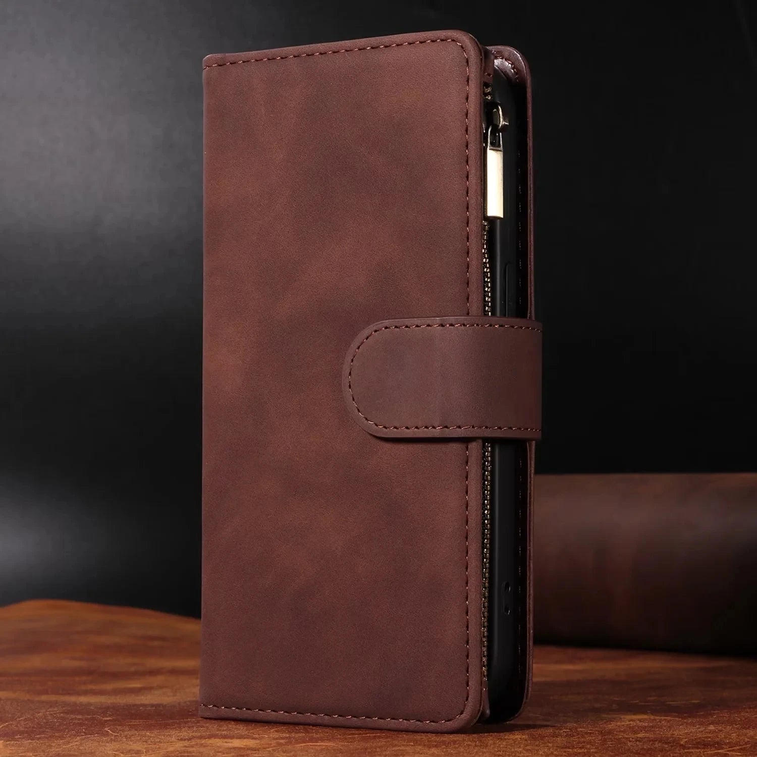 Leather Flip Wallet Galaxy A Case - DealJustDeal