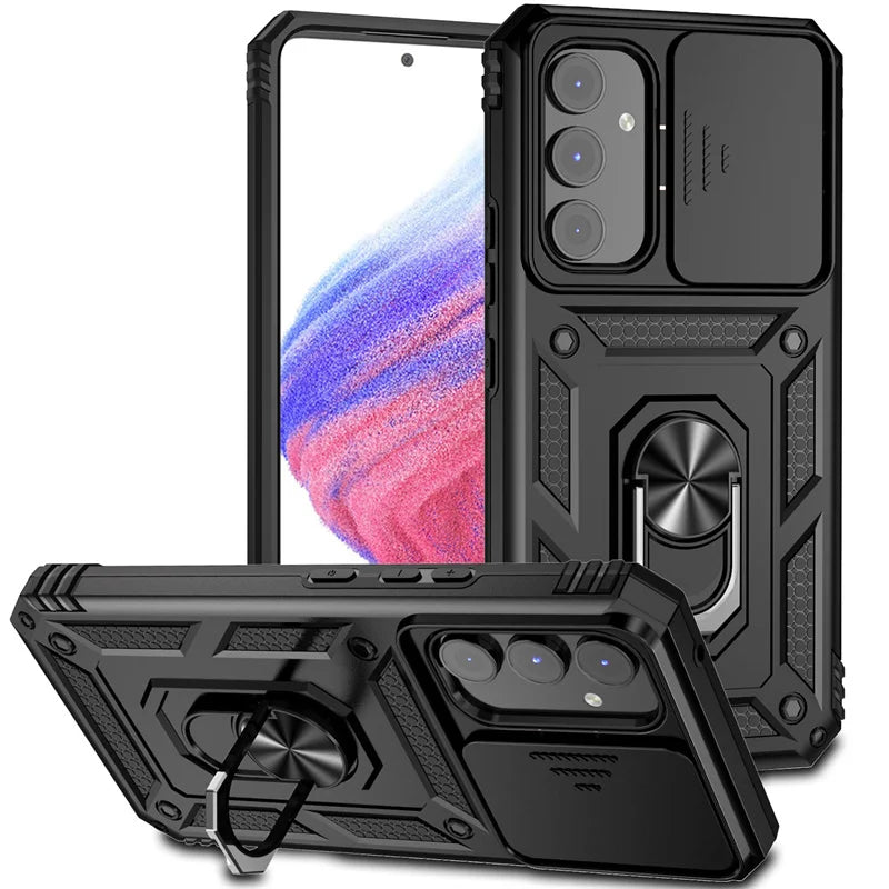 Magnet Holder Ring Slide Camera Protective Armor Galaxy A Case - DealJustDeal