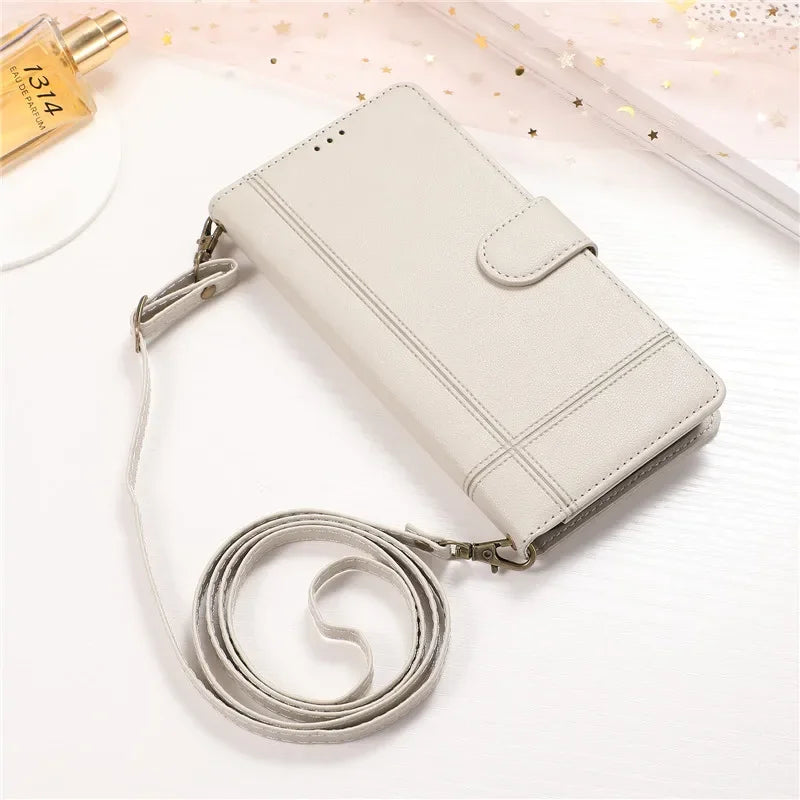 Lanyard Wallet Card Leather Galaxy Note and S Case - DealJustDeal