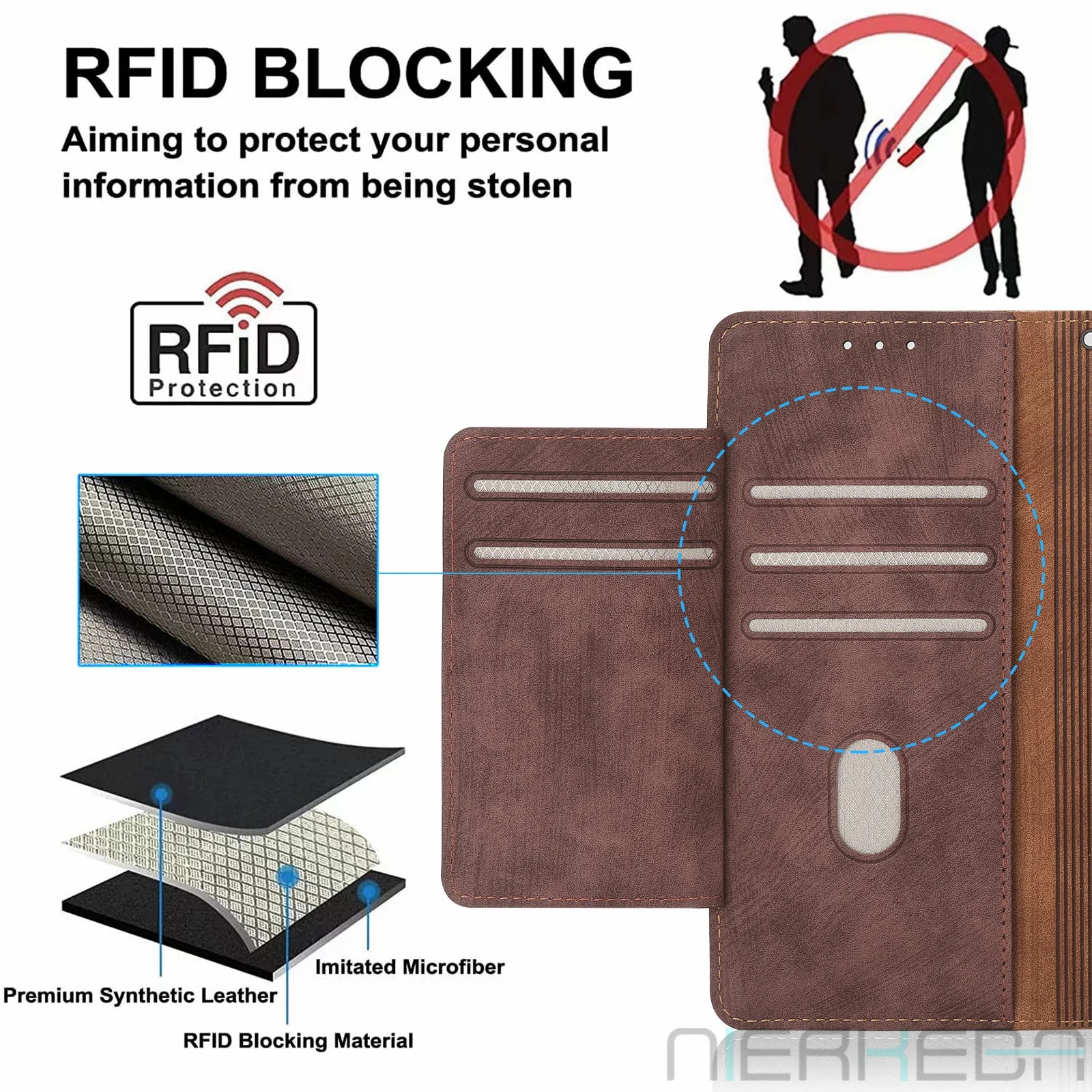 Flip Wallet Anti-Theft Brush Leather Galaxy Note and S Case - DealJustDeal