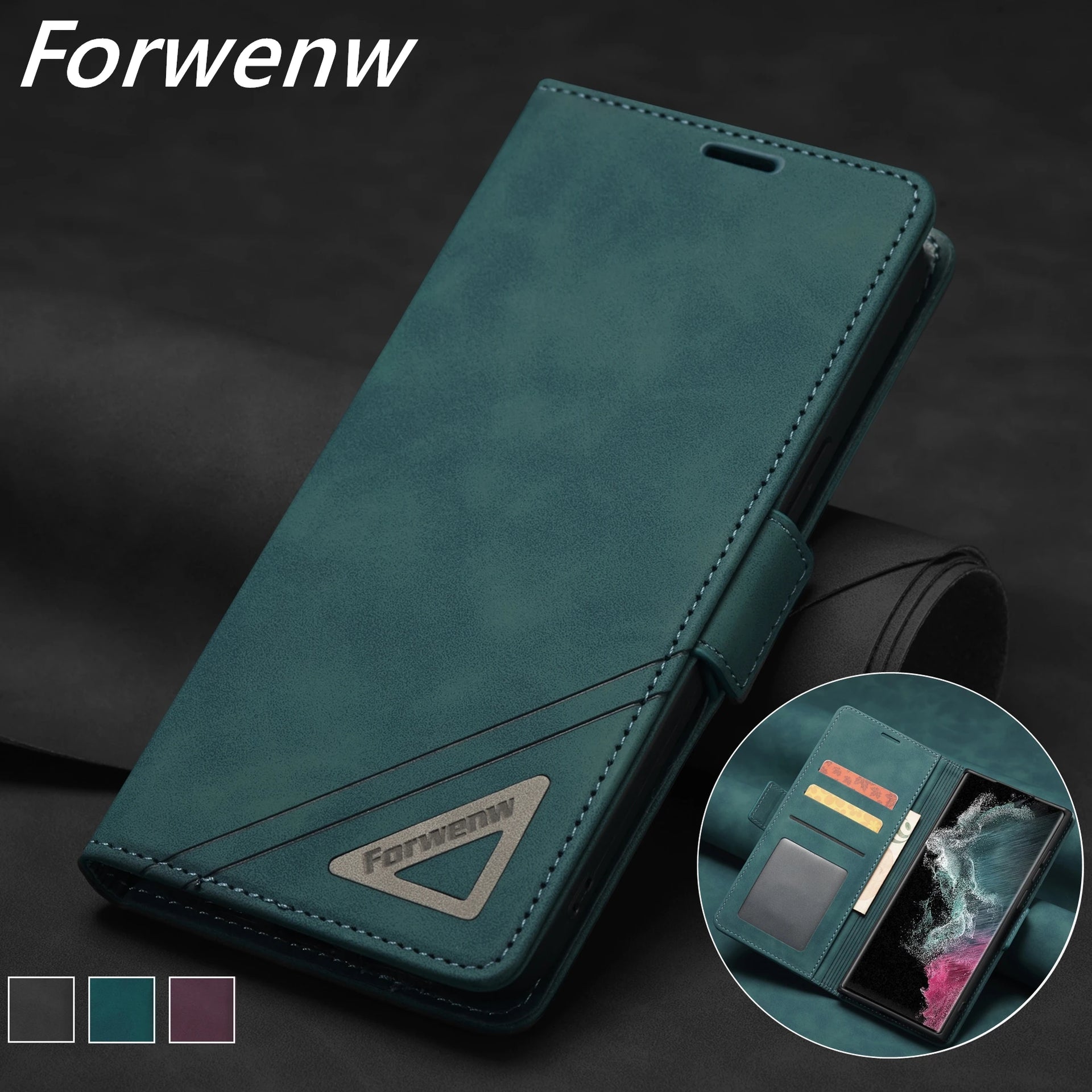 Magnetic Wallet Cards Retro Flip Leather Galaxy A, F, M, Note and S Case - DealJustDeal