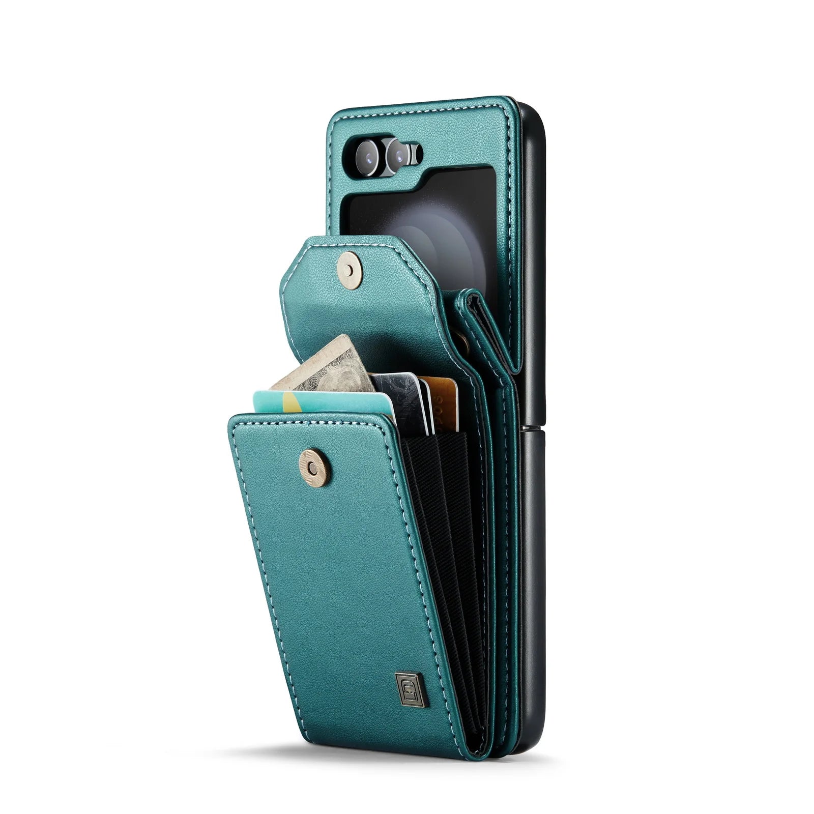 Vertical Cards Slot Crossbody Lanyard Leather Wallet Galaxy Z Flip Case - DealJustDeal