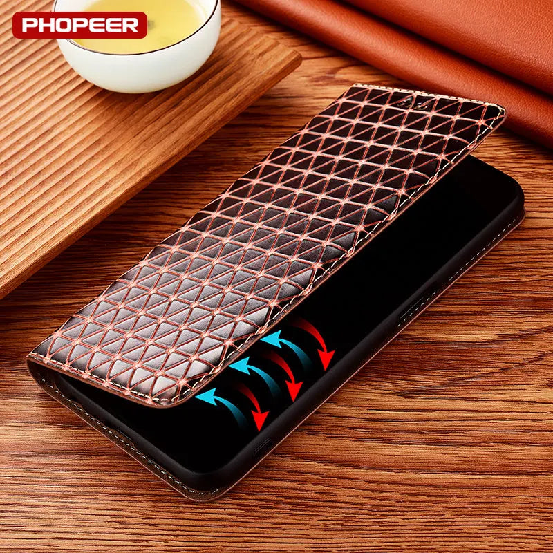 Flip Diamond Genuine Leather iPhone Case - DealJustDeal