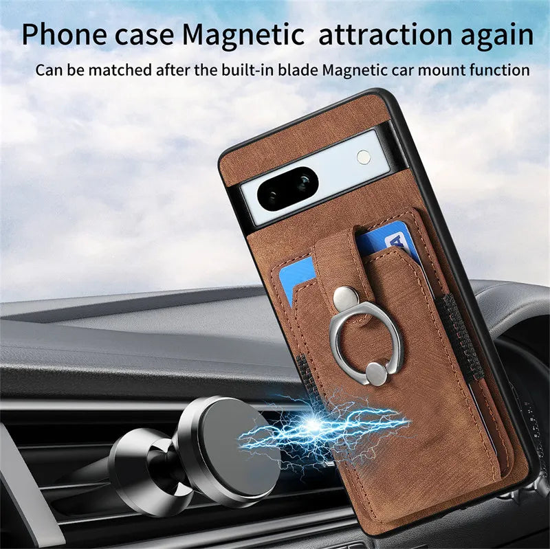 Magnetic Car Holder Wallet Leather Google Case - DealJustDeal