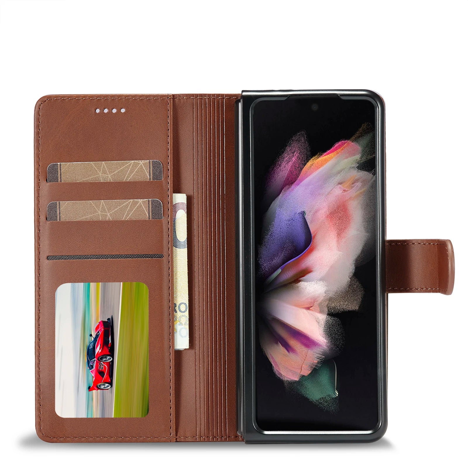 Folding Flip Leather Wallet Galaxy Z Fold Case - DealJustDeal