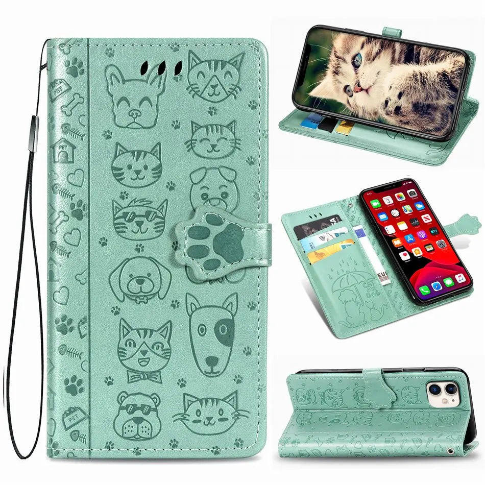 Lovely Cat Dog Kids Phone Holster iPhone Case - DealJustDeal