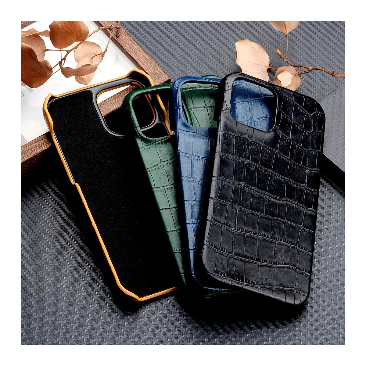 Crocodile Grain Leather iPhone Case - DealJustDeal