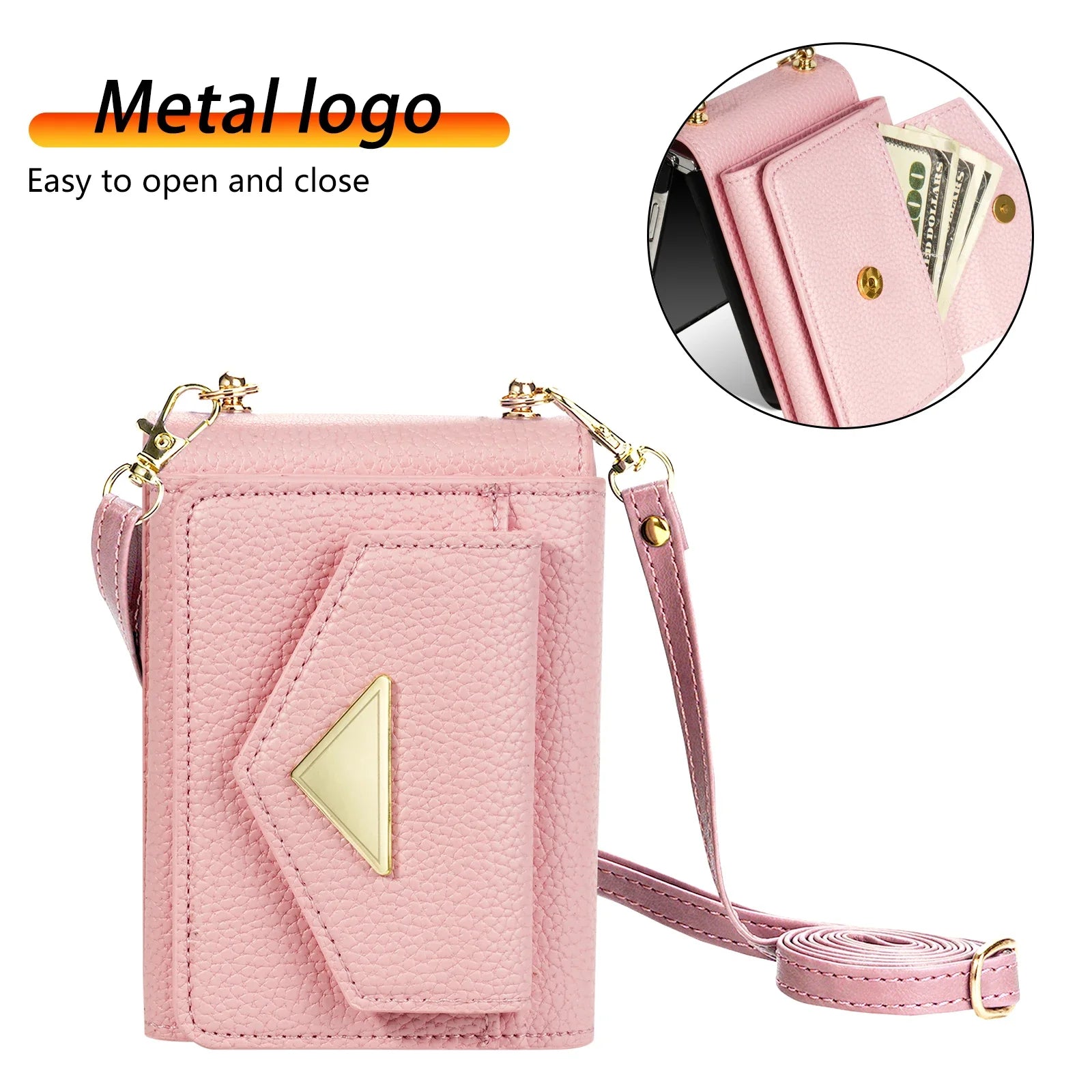 Crossbody Card Slot Wallet Leather Galaxy Z Flip Case - DealJustDeal