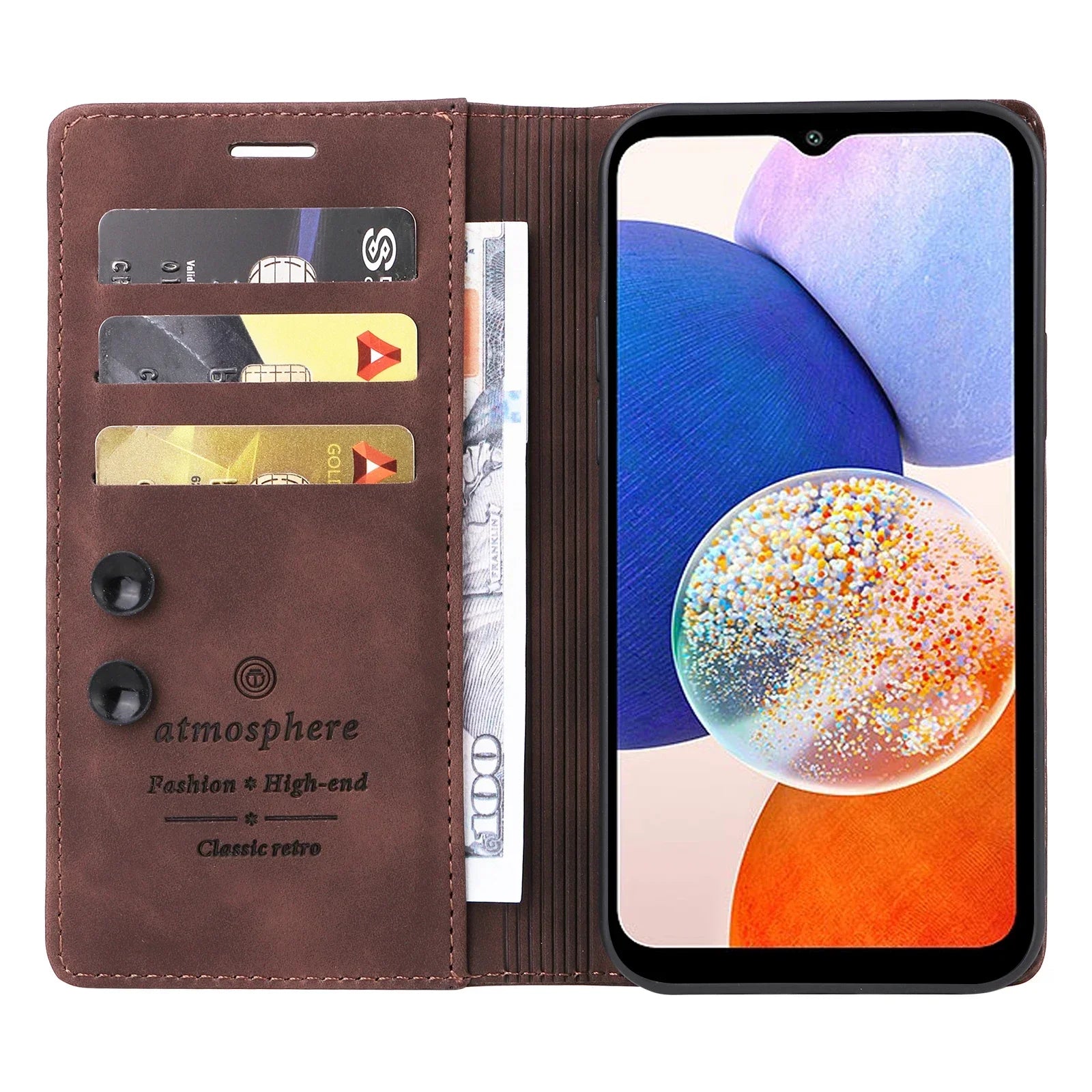 Flip Book Leather Wallet Galaxy A Case - DealJustDeal