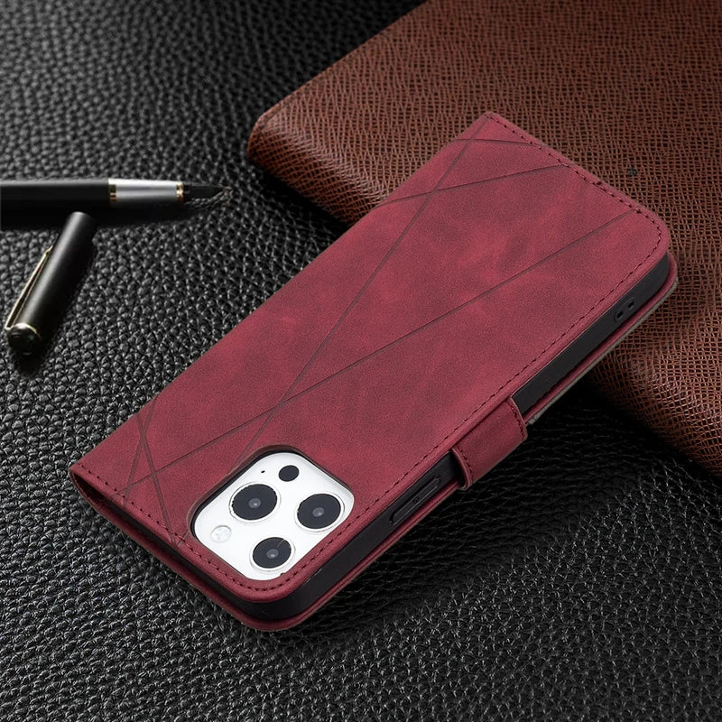 Wallet Magnetic Flip Shockproof Leather iPhone Case - DealJustDeal