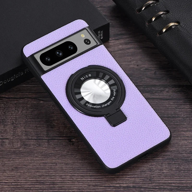 Litchi Pattern Magnetic Bracket Google Case - DealJustDeal