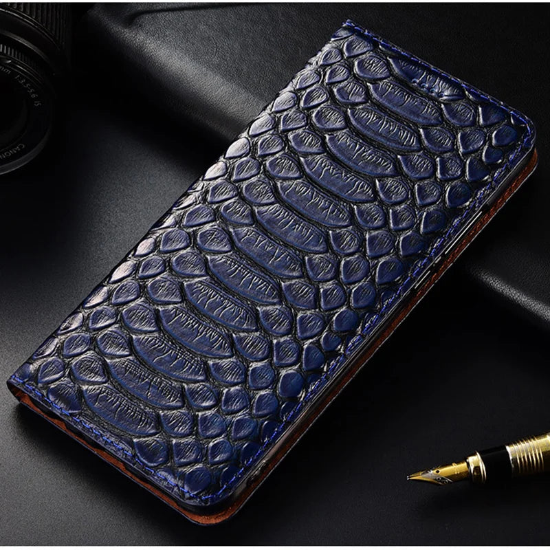 Snakeskin Veins Genuine Leather Galaxy S Case - DealJustDeal