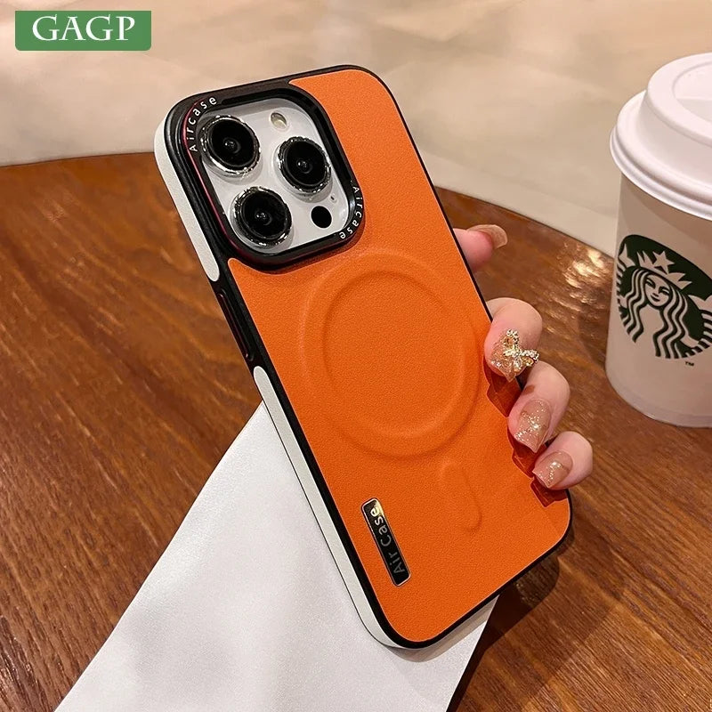 Bicolor Magnetic Masafe Leather iPhone Case - DealJustDeal