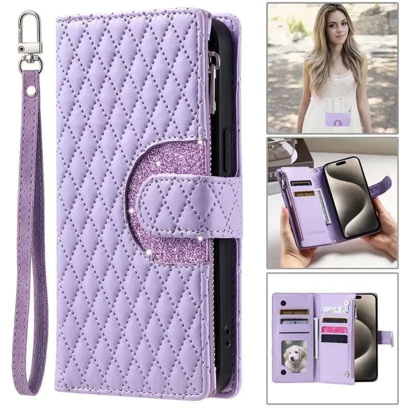 Flip Leather Zipper Wallet Galaxy S Case - DealJustDeal