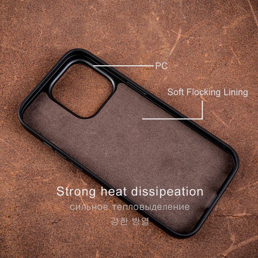 Genuine Leather Cover iPhone Case - DealJustDeal