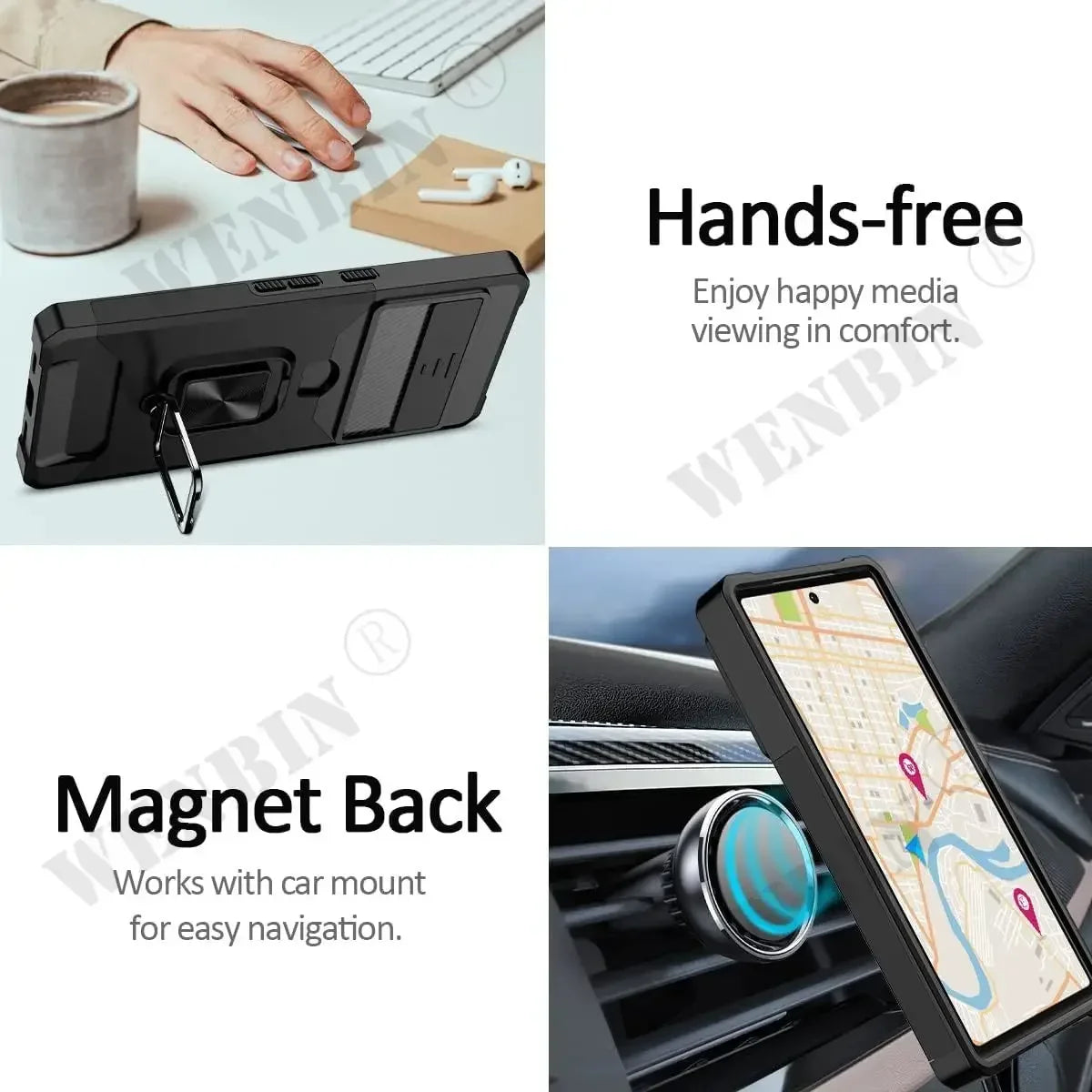 Card Holder Heavy Duty Magnetic Google Case - DealJustDeal