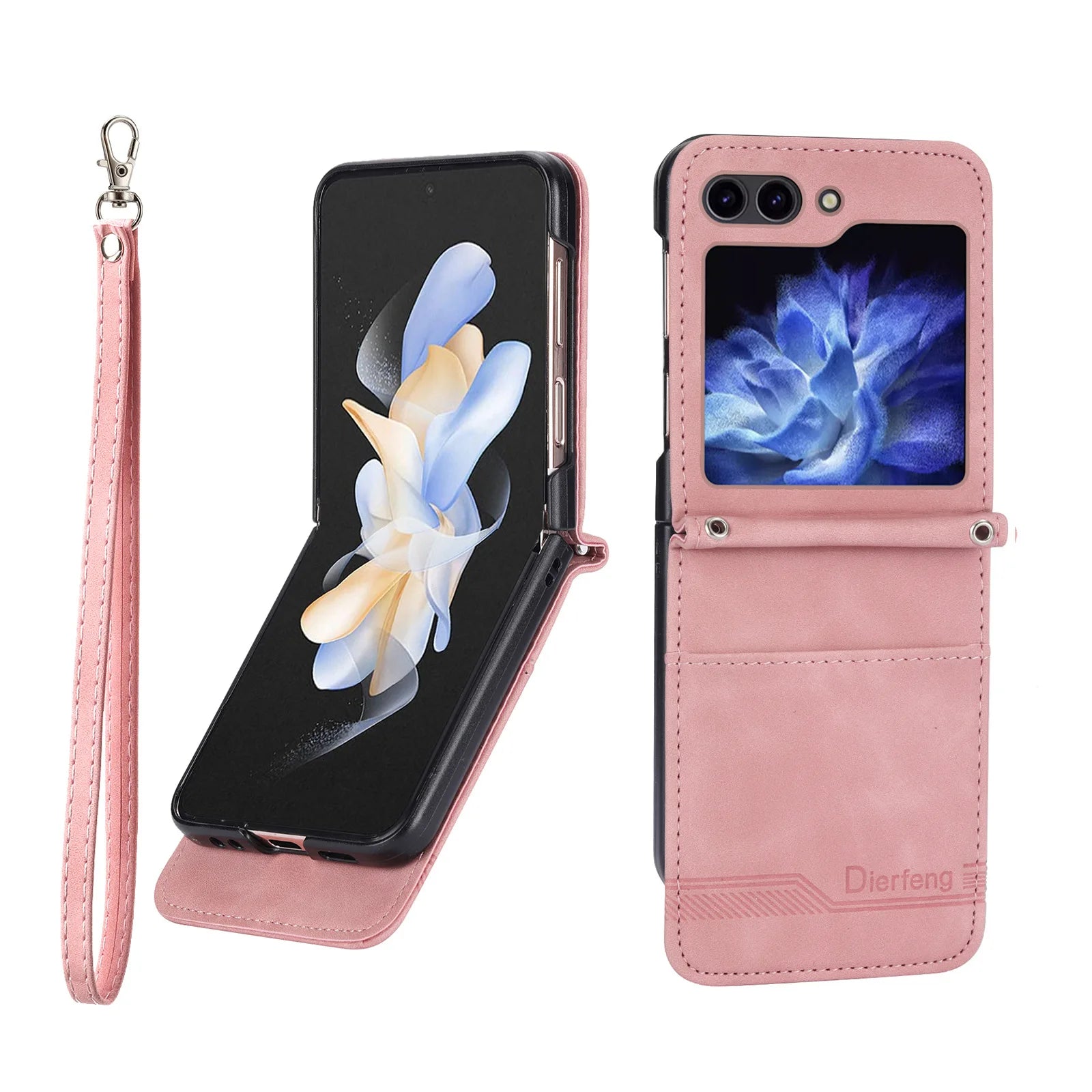 Hinge Protection Wallet Cards Holder Leather Galaxy Z Flip Case - DealJustDeal