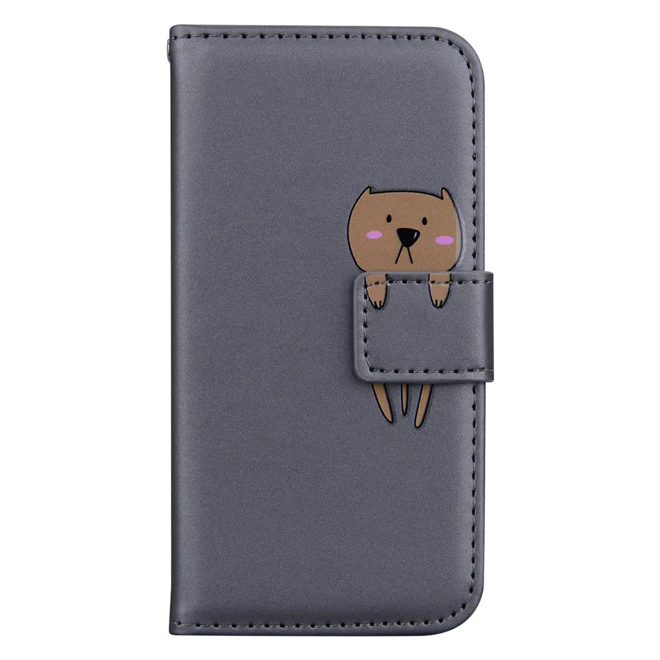 Card Slot Stand Flip Leather iPhone Case - DealJustDeal