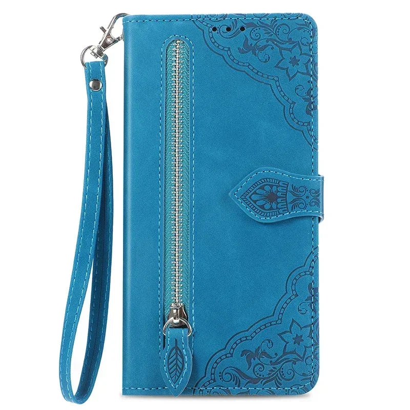 Zipper Leather Flip Wallet Google Case - DealJustDeal