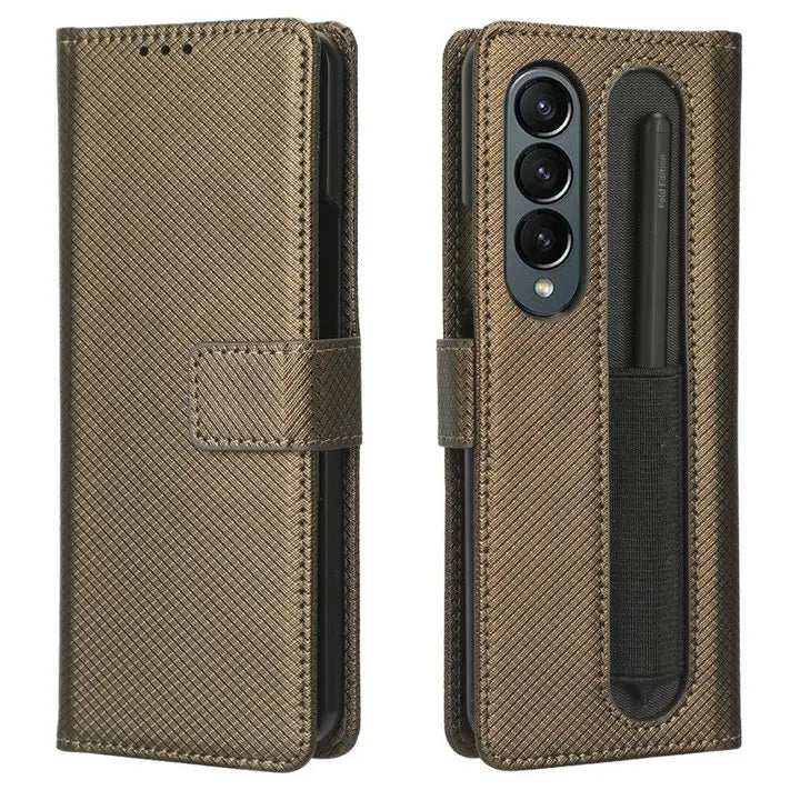 Card Slot Holder Wallet Leather Galaxy Z Fold Case - DealJustDeal