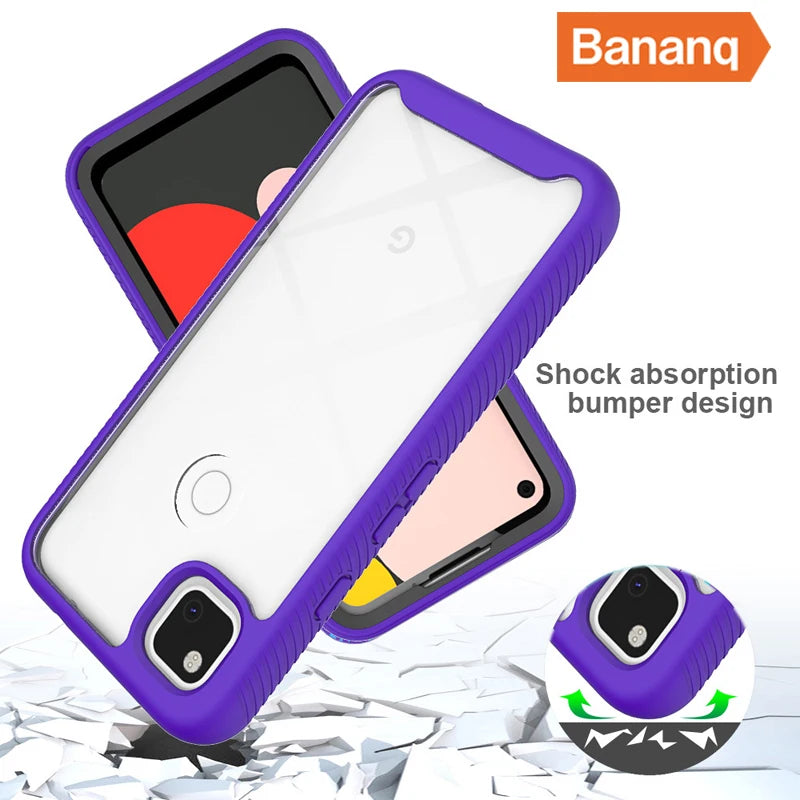 Soft Frame Transparent Hybrid Rugged Armor Silicone Google Case - DealJustDeal