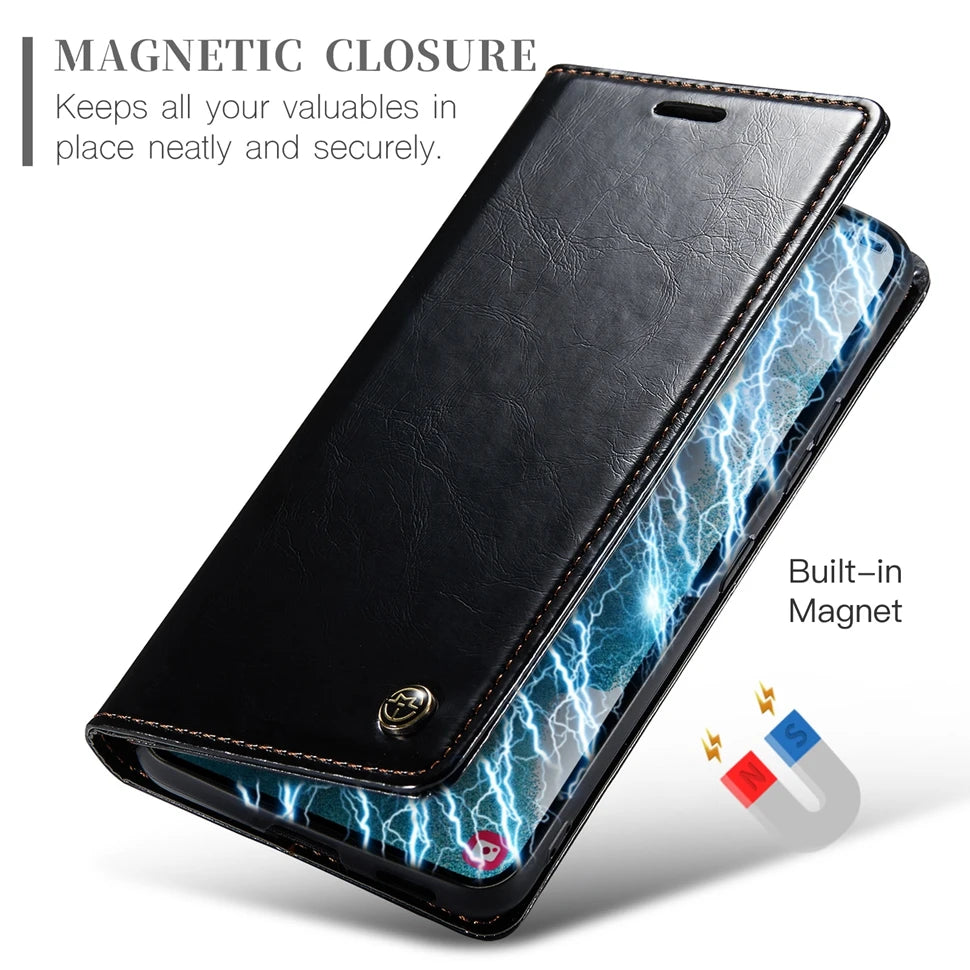Leather Flip Wallet Galaxy Note and S Case - DealJustDeal