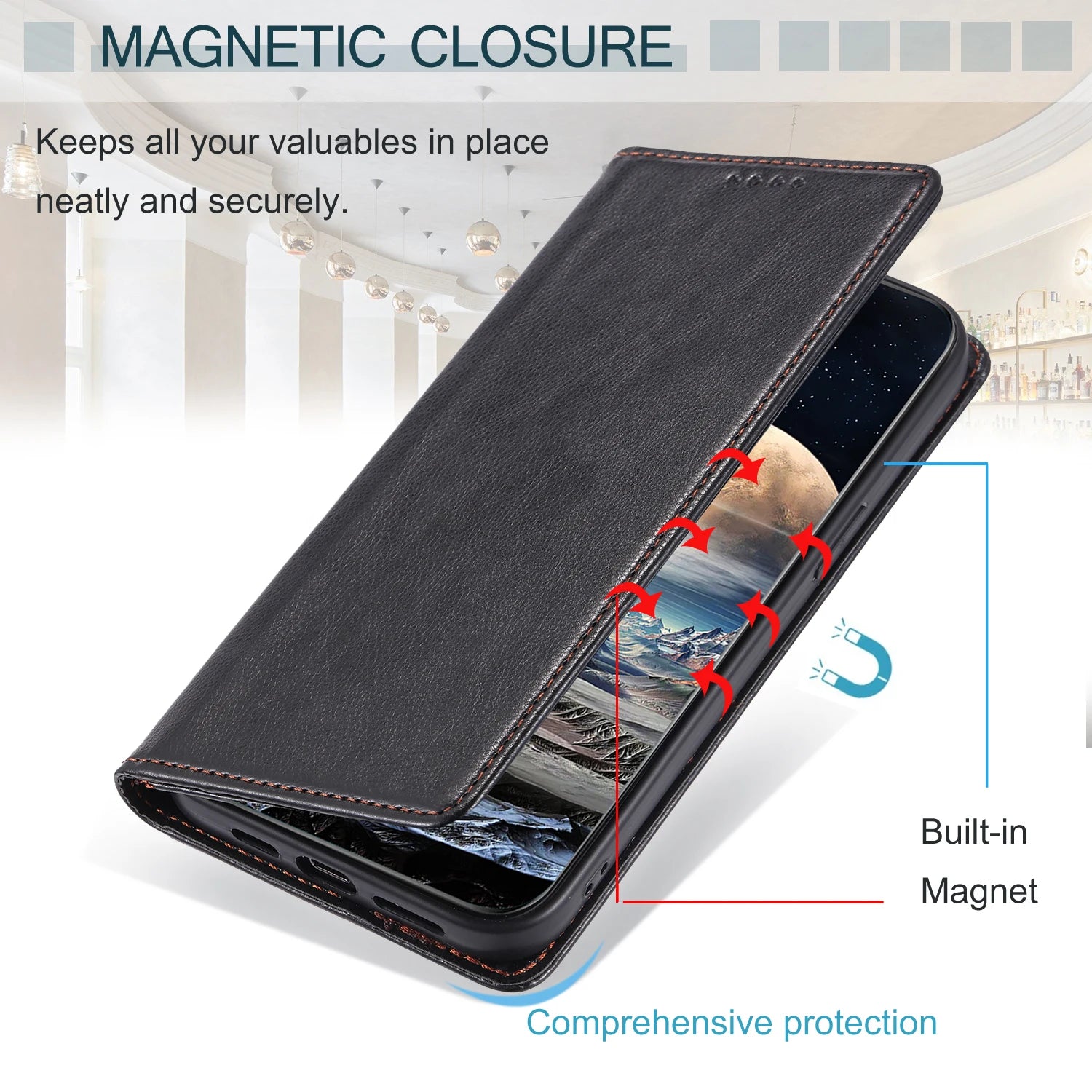 Magnetic Flip Card Slot Wallet Flip Leather Google Case - DealJustDeal