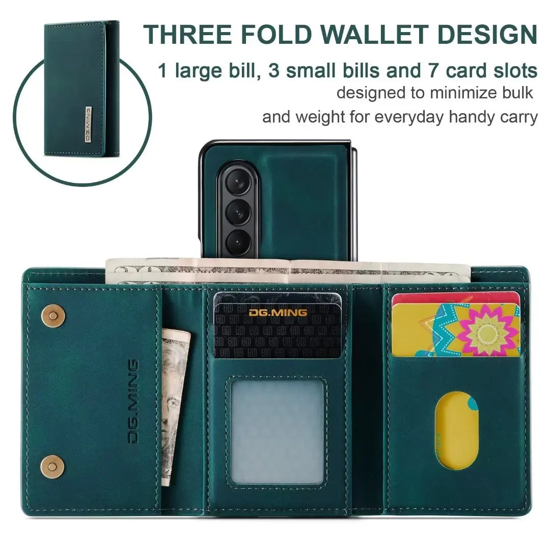 Magnetic Flip Detachable Card Holder Leather Galaxy Z Fold Case - DealJustDeal