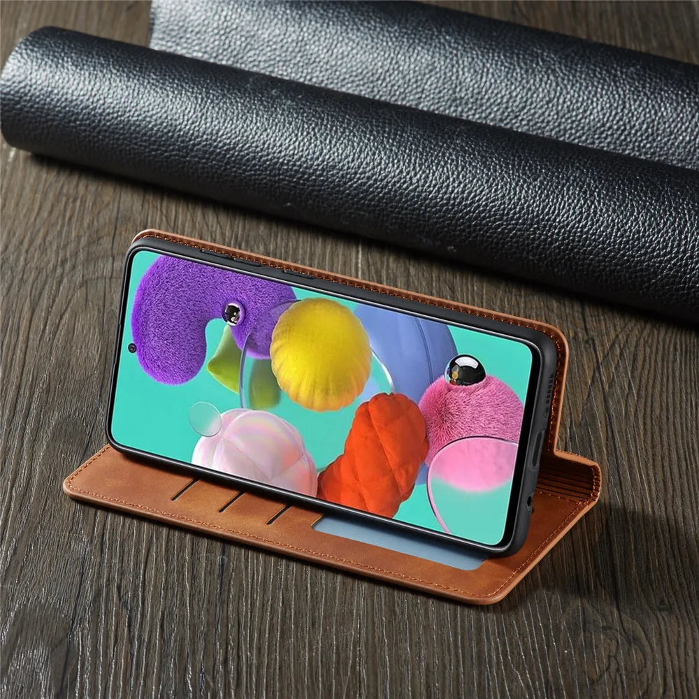 Magnetic Wallet Leather Galaxy A and M Case - DealJustDeal