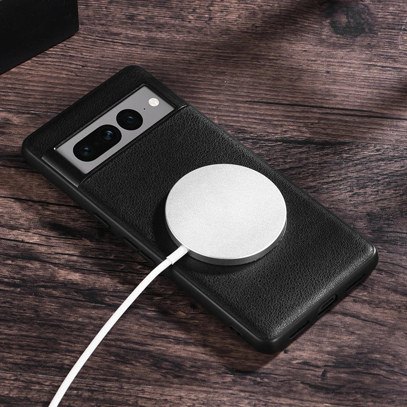 Magsafe Wireless Charge Armor Leather Google Case - DealJustDeal