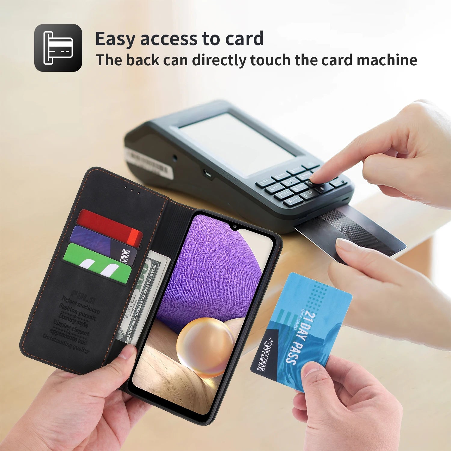Magnetic Flip Card Holder Wallet Leather Galaxy A13 Case - DealJustDeal