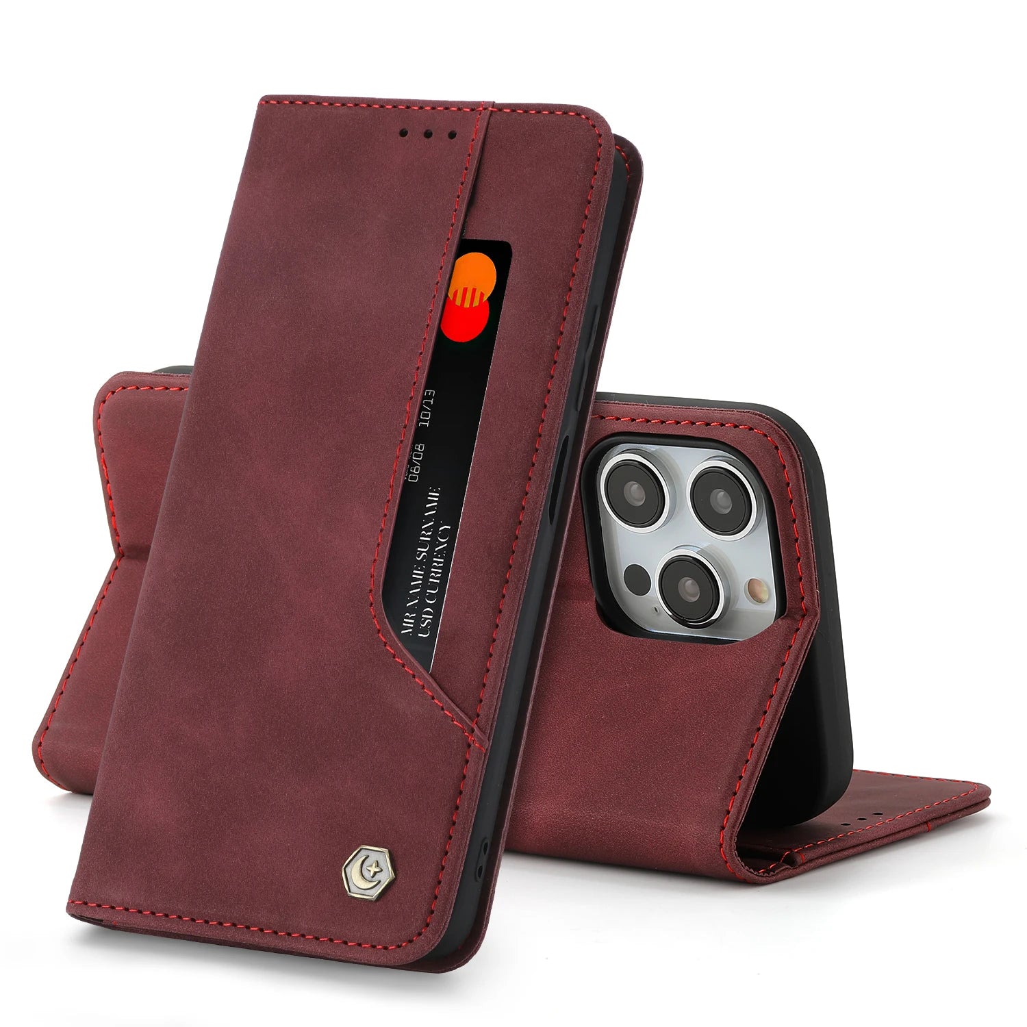 Magnetic Flip Wallet Card Slot Leather iPhone Case - DealJustDeal