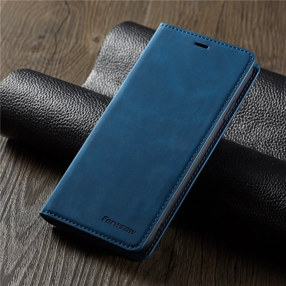 Flip Magnet Thin Suede Leather Wallet iPhone Case - DealJustDeal