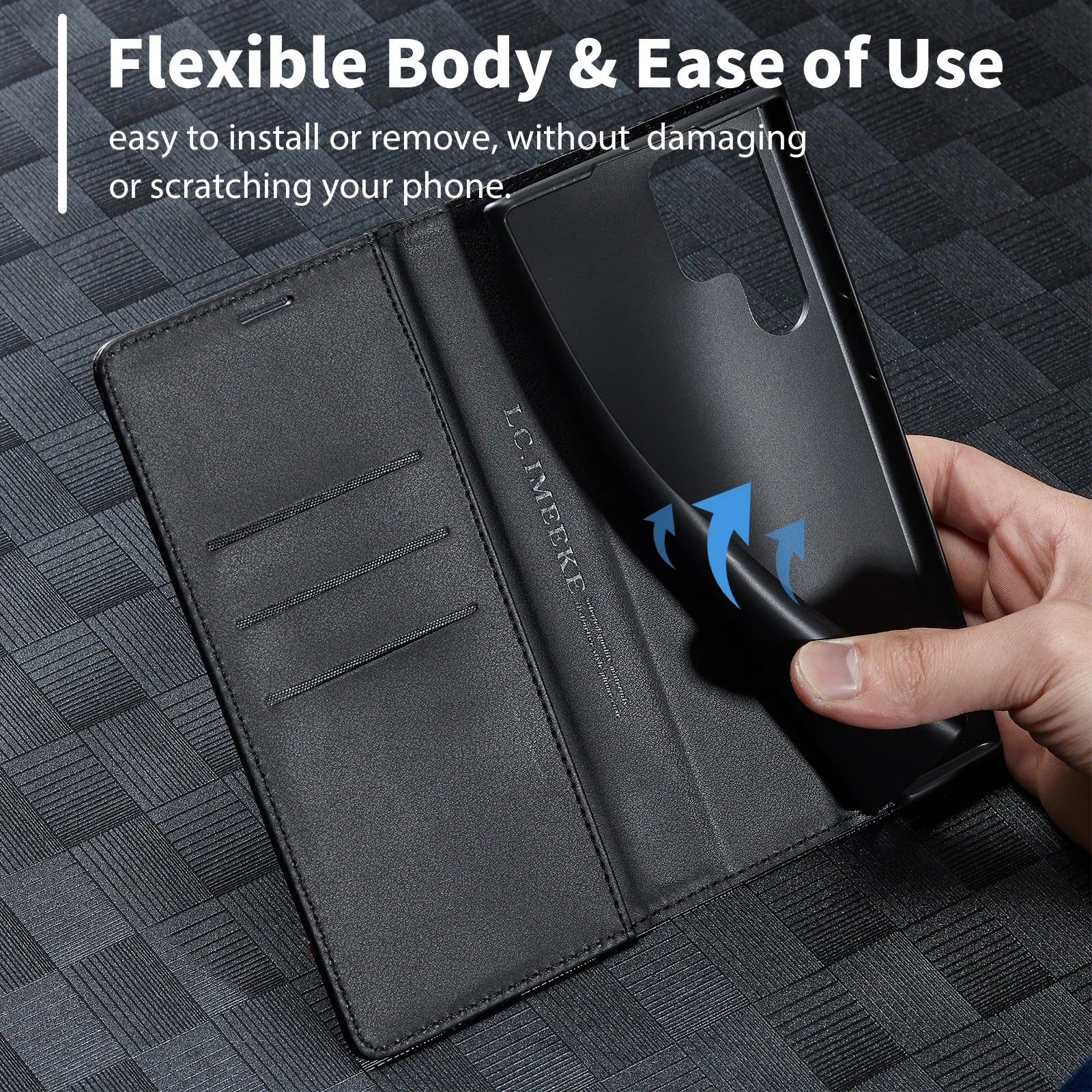 Flip Wallet Carbon Fiber Leather Galaxy A and S Case - DealJustDeal