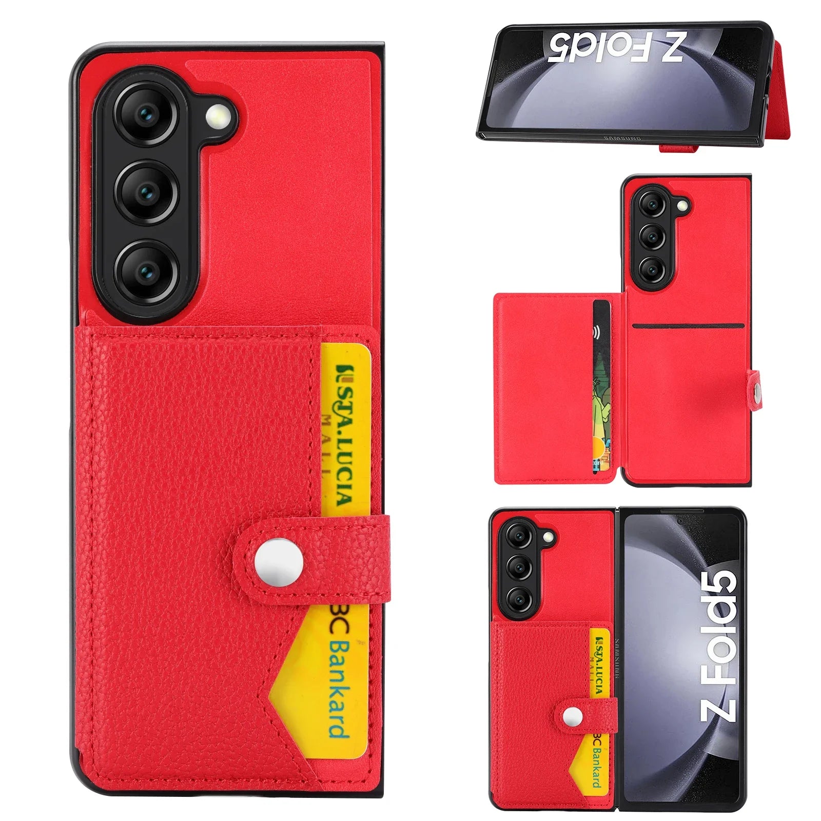 Cards Slot Wallet Leather Galaxy Z Fold Case - DealJustDeal