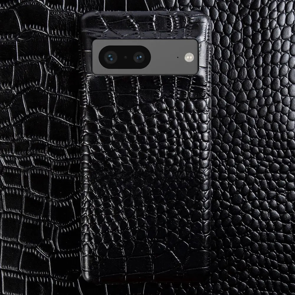 Crocodile Grain Genuine Leather Google Case - DealJustDeal