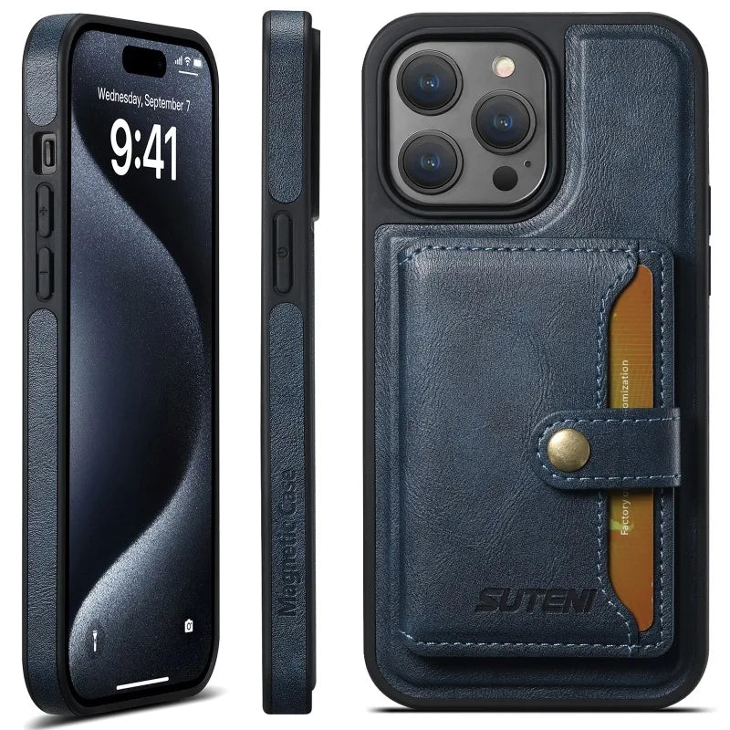 2 in 1 Detachable Leather Magnetic iPhone Case - DealJustDeal