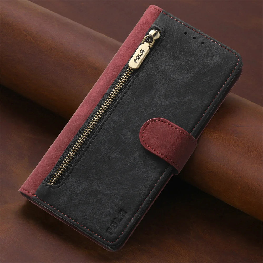 RFID Block Zipper Wallet Leather Google Case - DealJustDeal