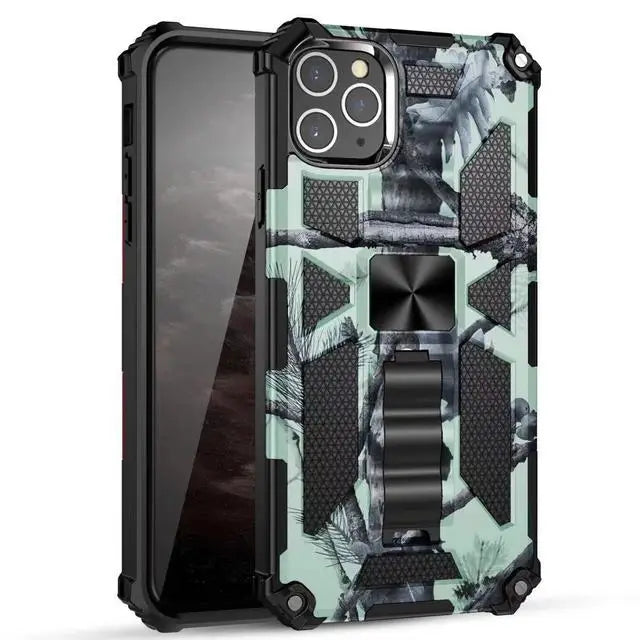 Hybrid Armor Military Grade Camouflage Built-in Kickstand iPhone Case - DealJustDeal