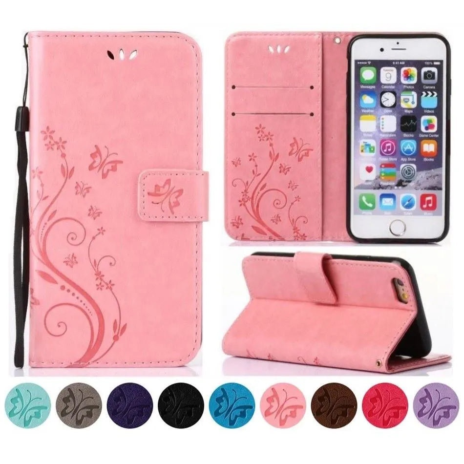 Stand Leather Flip Wallet iPhone Case - DealJustDeal