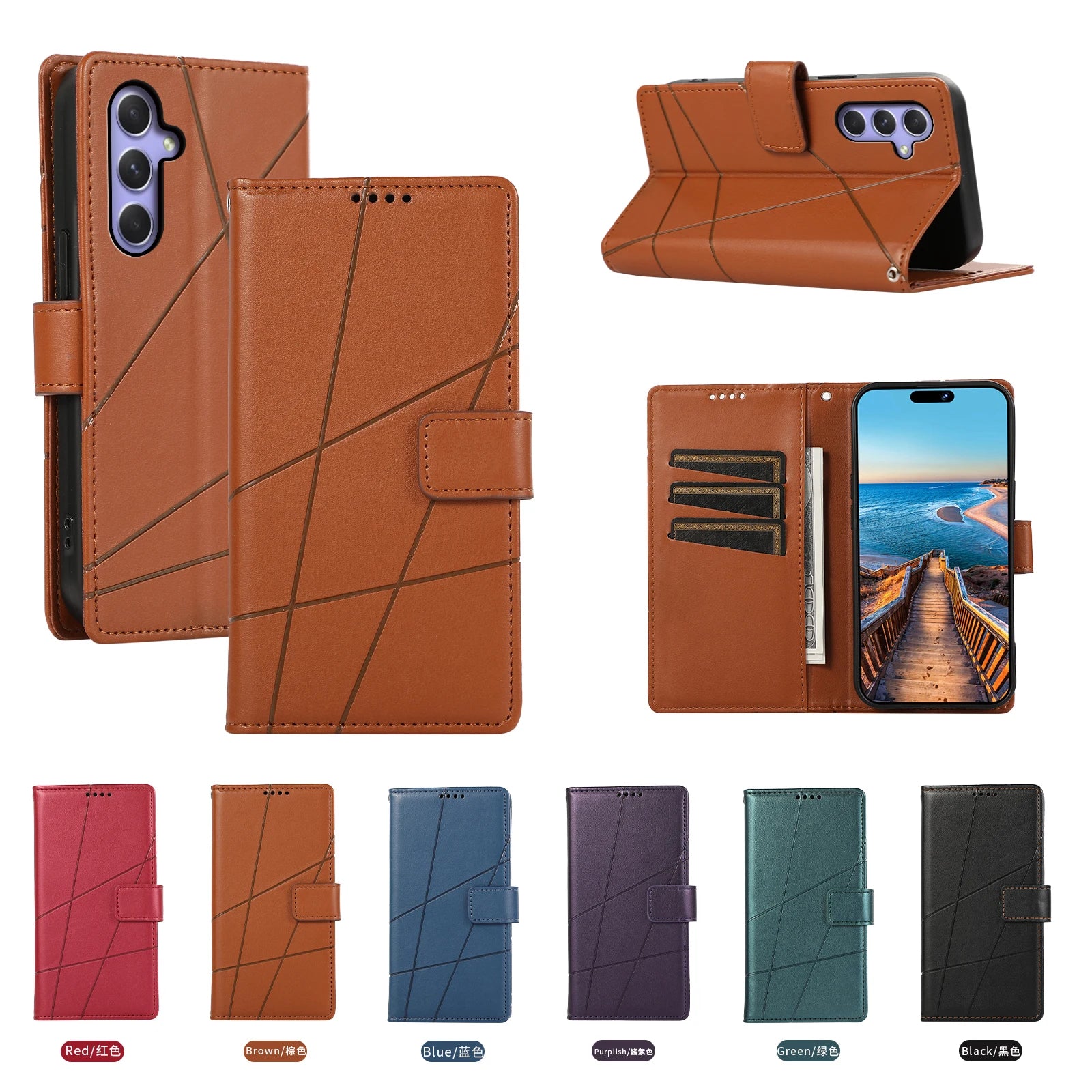 Wallet Flip Leather Galaxy A and M Case - DealJustDeal