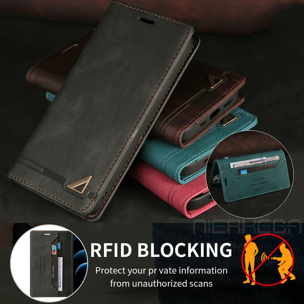 Anti-theft RFID Flip Leather Galaxy S Case - DealJustDeal