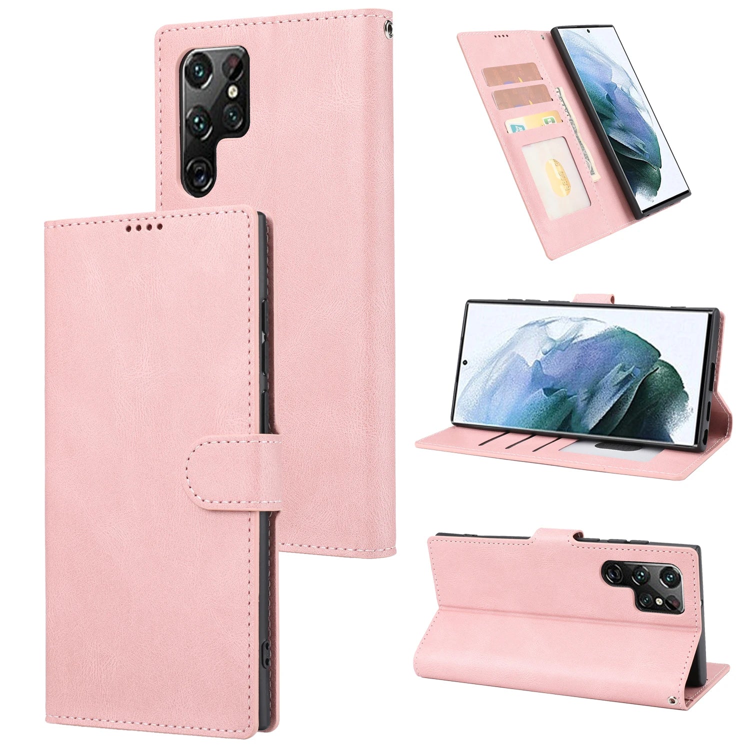 Leather With Card Holder Galaxy A Case - DealJustDeal