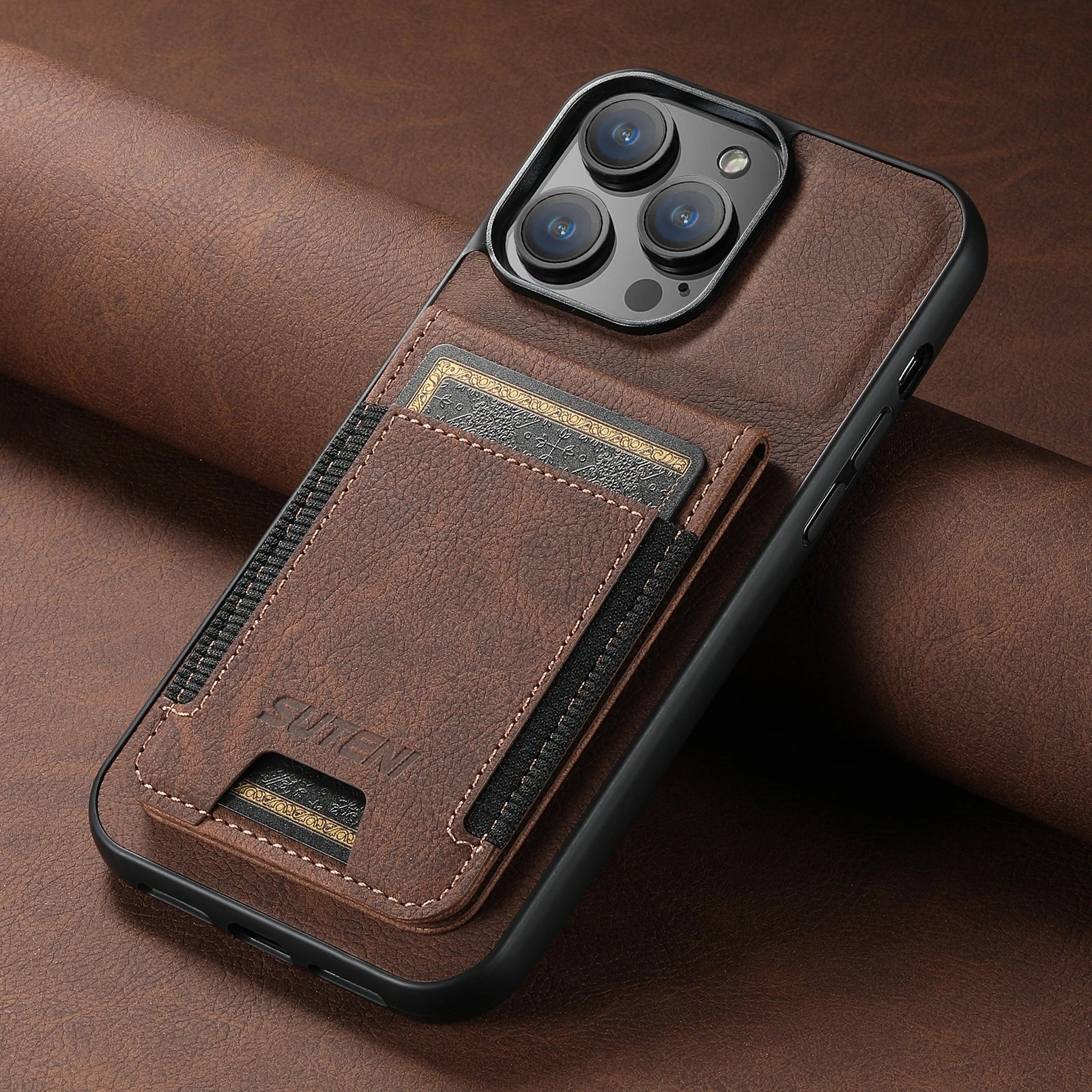 card Wallet holster leather iPhone case - DealJustDeal