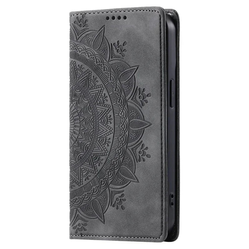 Leather Wallet Magnetic Google Case - DealJustDeal