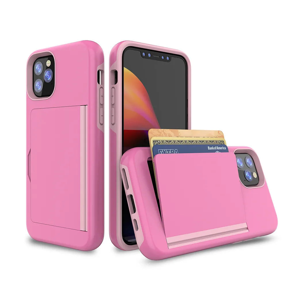 Armor Card Slot Candy Color iPhone Case - DealJustDeal