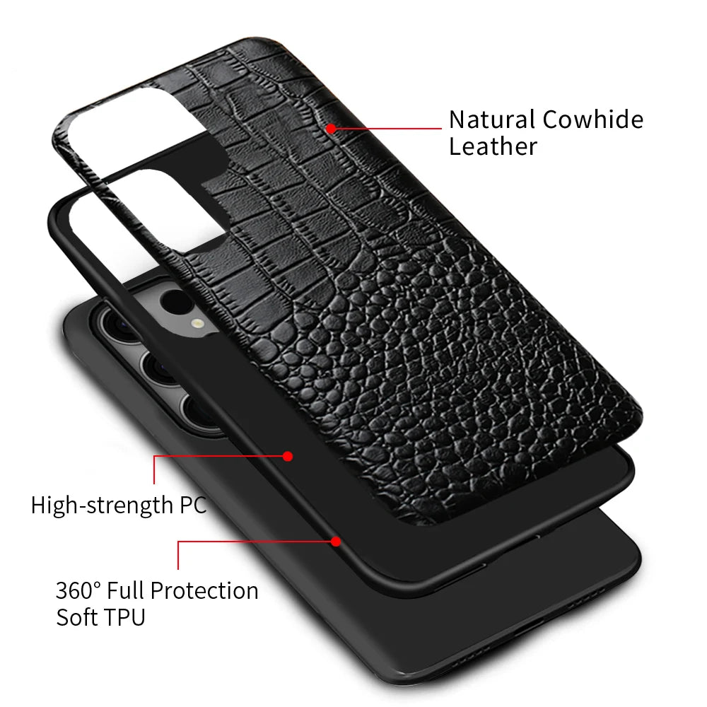 Cowhide Genuine Leather Galaxy A, Note and S case - DealJustDeal