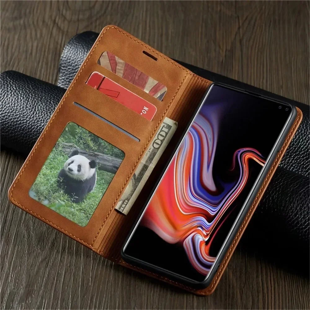 Magnetic Flip Wallet Leather iPhone Case - DealJustDeal