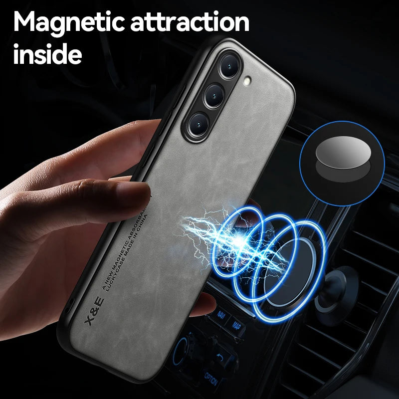 Magnetic Car Holder Leather galaxy S Case - DealJustDeal