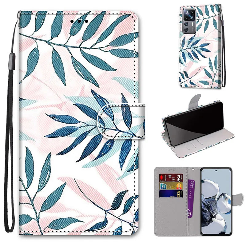 Wallet Stand Book Flower Pattern Flip Leather Galaxy A Case - DealJustDeal